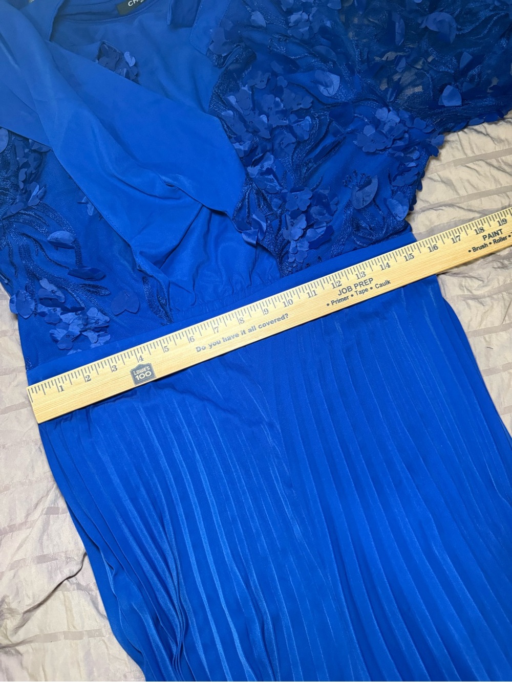 Chicme  Royal Blue Floral Appliqué Wide-Leg Jumpsuit - Picture 15 of 15